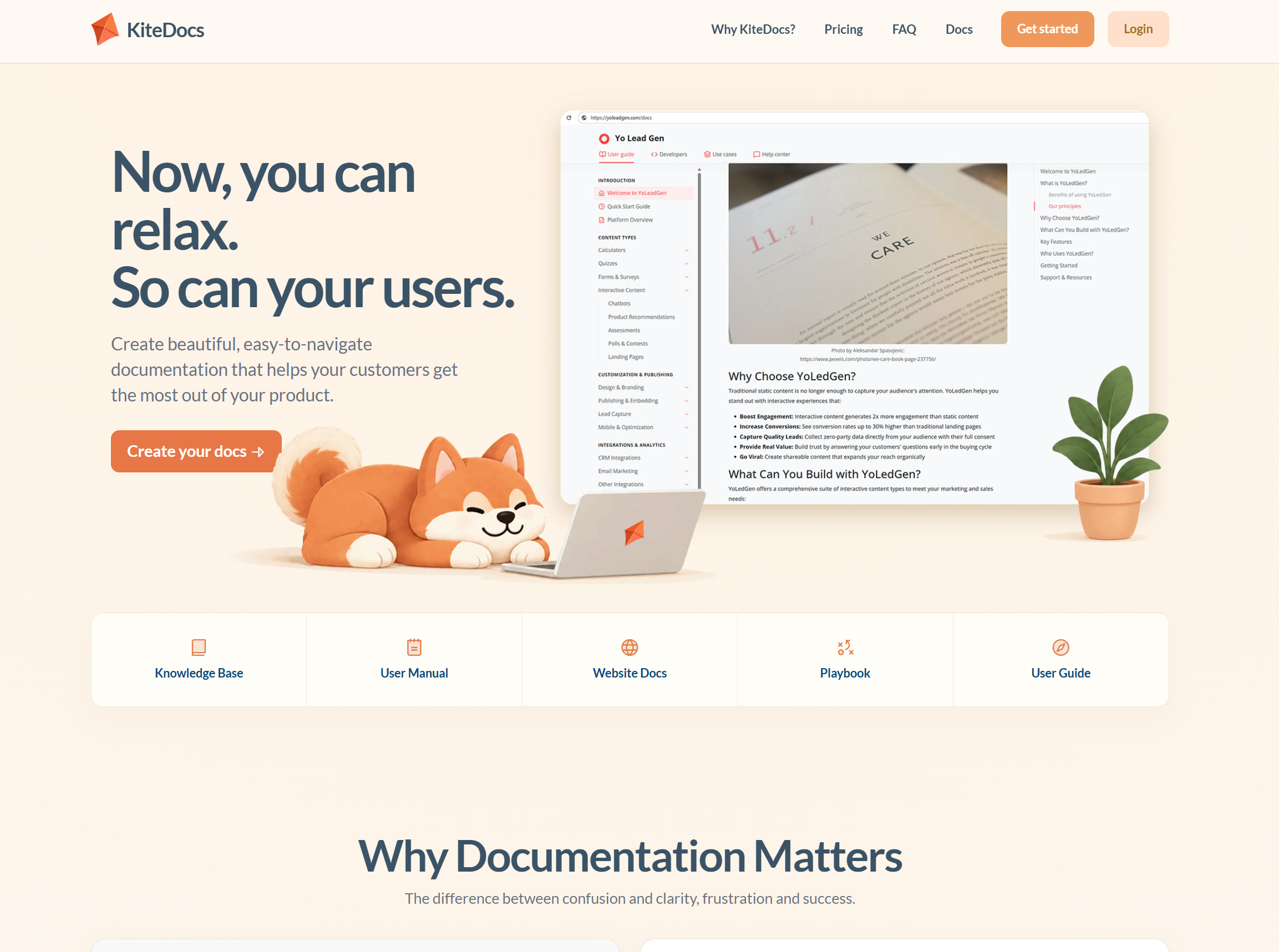 KiteDocs.com First Landing page from October, 2026